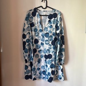 Silky Blue polka dot Tunic